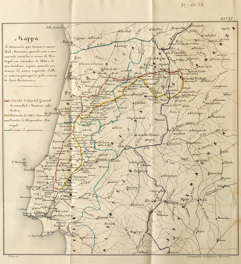 Mappa do itinerario que trouxe o marechal Massena, quando invadiu o reino de Portugal...