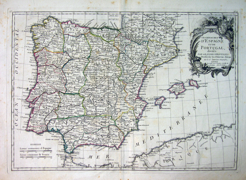 Les Royaumes D´Espagne et de Portugal Divisés Par Grandes Provinces