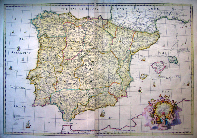 A Correct Map of Spain & Portugal according to the newest Observations and Discoveries...