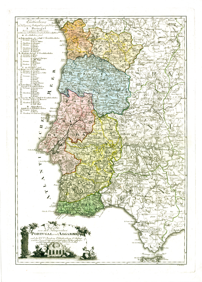 Karte von den königreichen Portugal und Algarbien