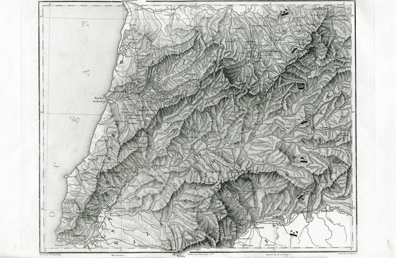 Carte de la Partie de Portugal comprisse entre le Douro, l´ocean et la Guadiana