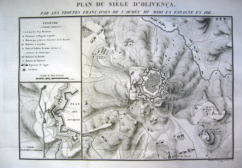Plan su Siège d´Olivença : par les troupes françaises de l’Armée du Midi en Espagne en 1811