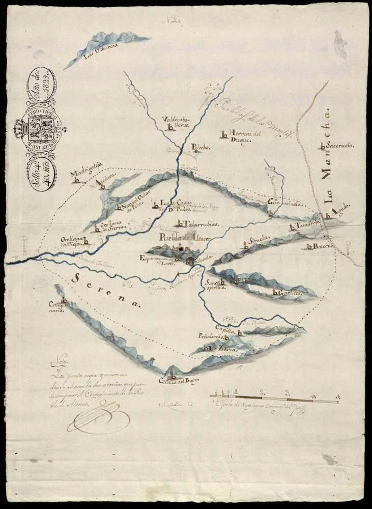[Mapa topográfico de la Puebla de Alcocer]