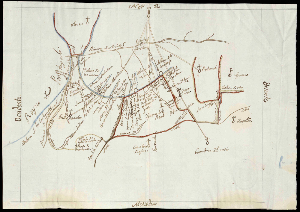 [Mapa del suroeste de la provincia de Badajoz]