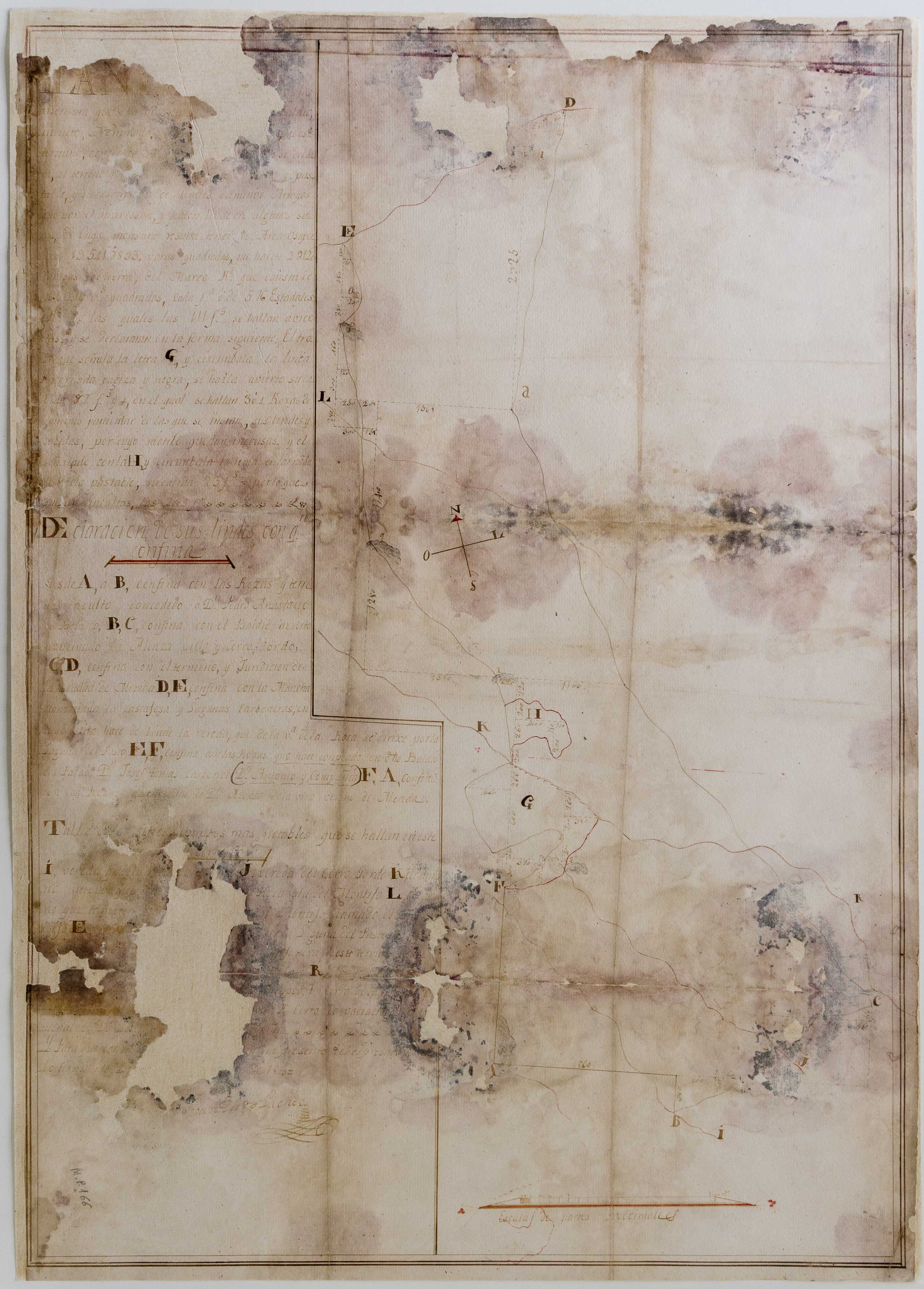 [Plano de linderos que aparecen en el protocolo notarial P.N. 1396]