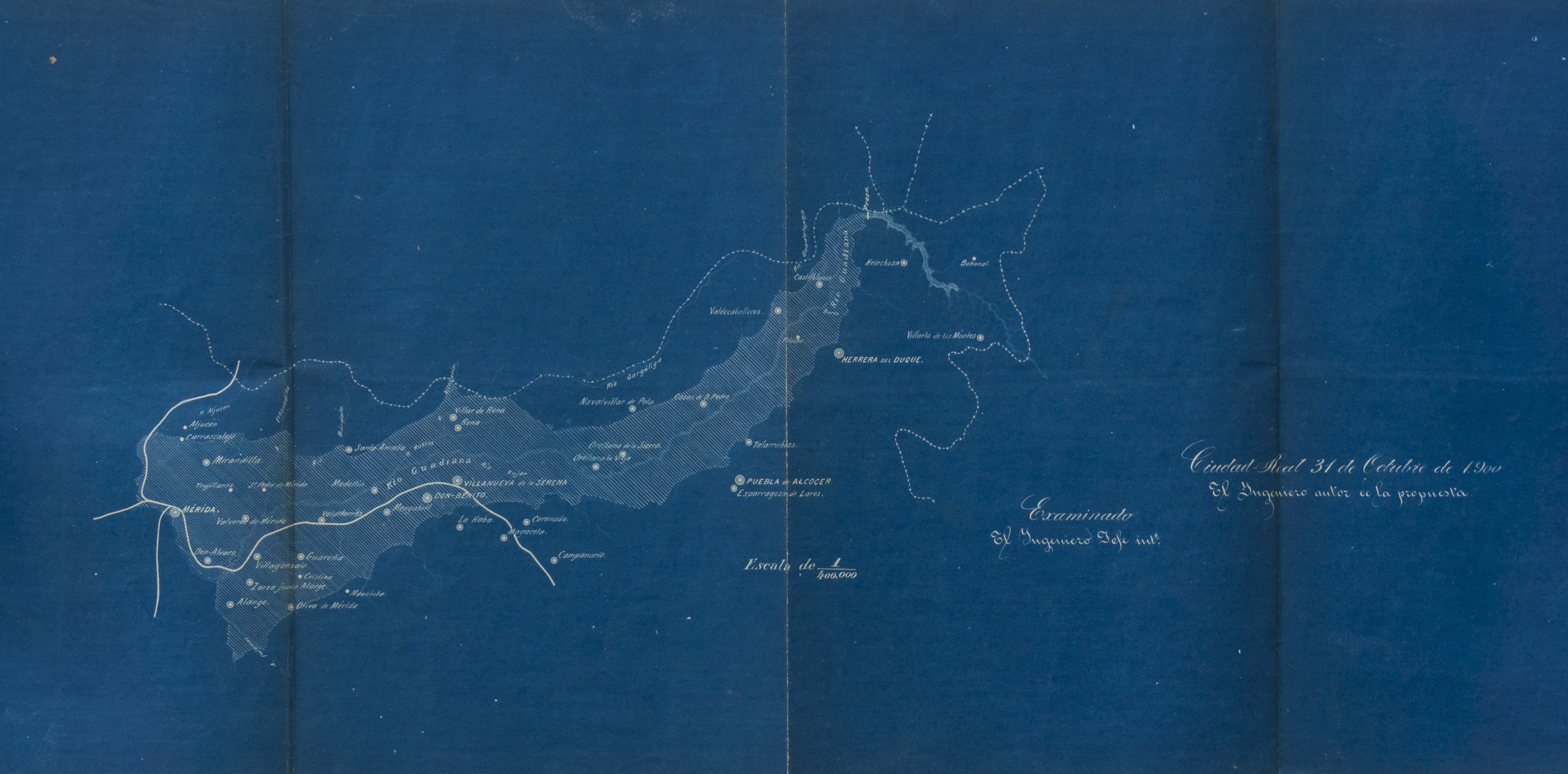 [Plano del pantano de Cíjara y grandes canales del Guadiana]