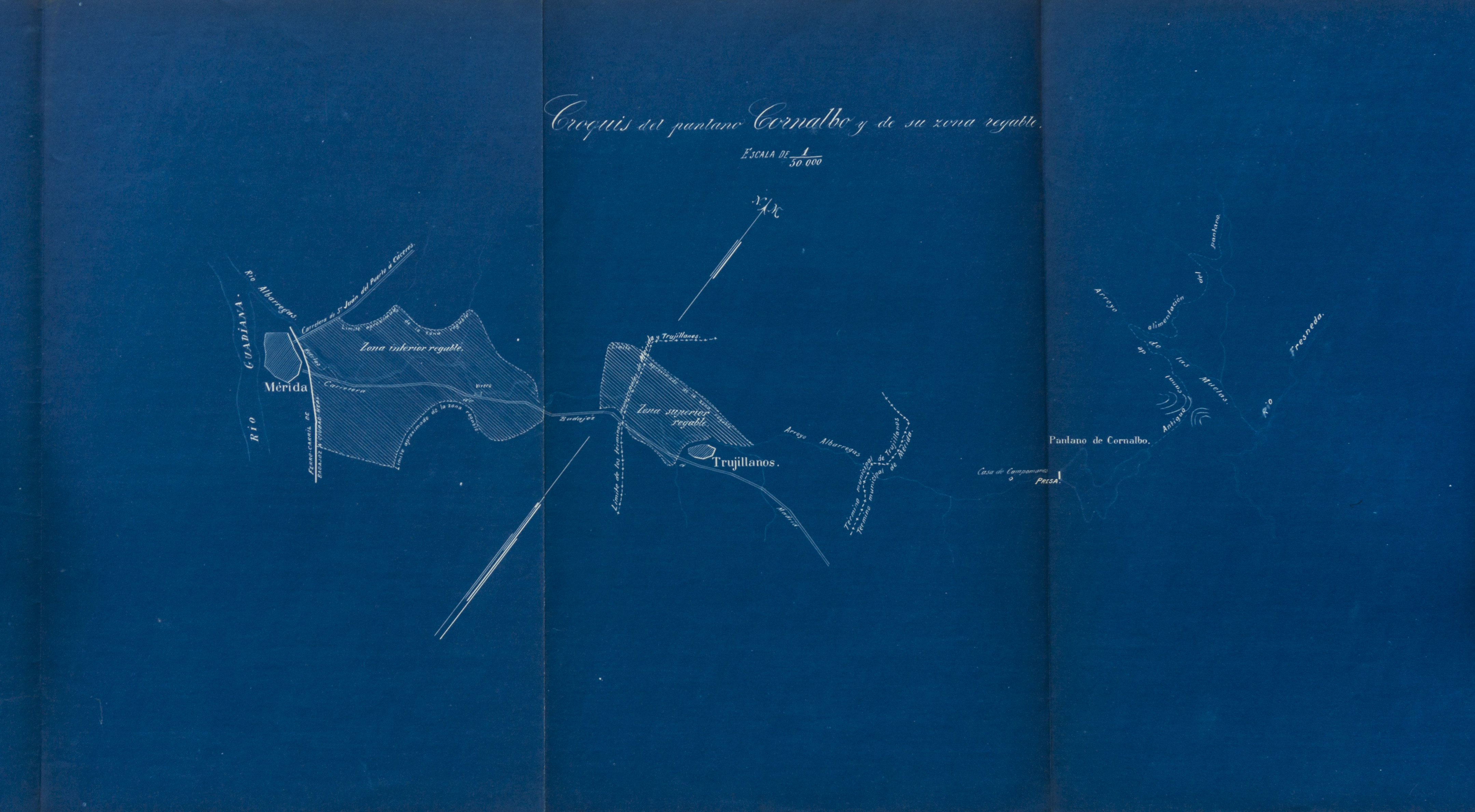 Croquis del Pantano de Cornalbo [sic] y de su zona regable