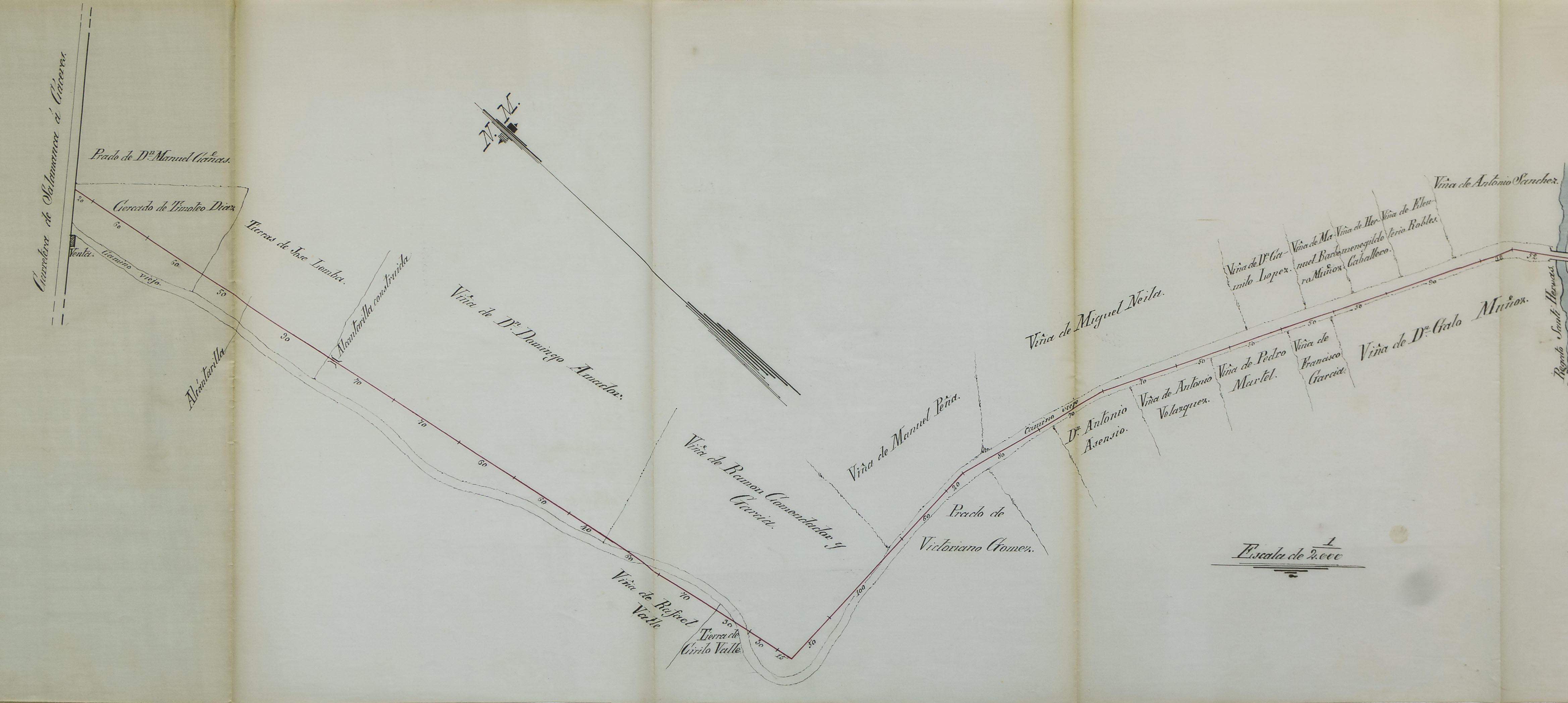 [Camino de Salamanca a Cáceres: Plano 1º del documento nº 3]