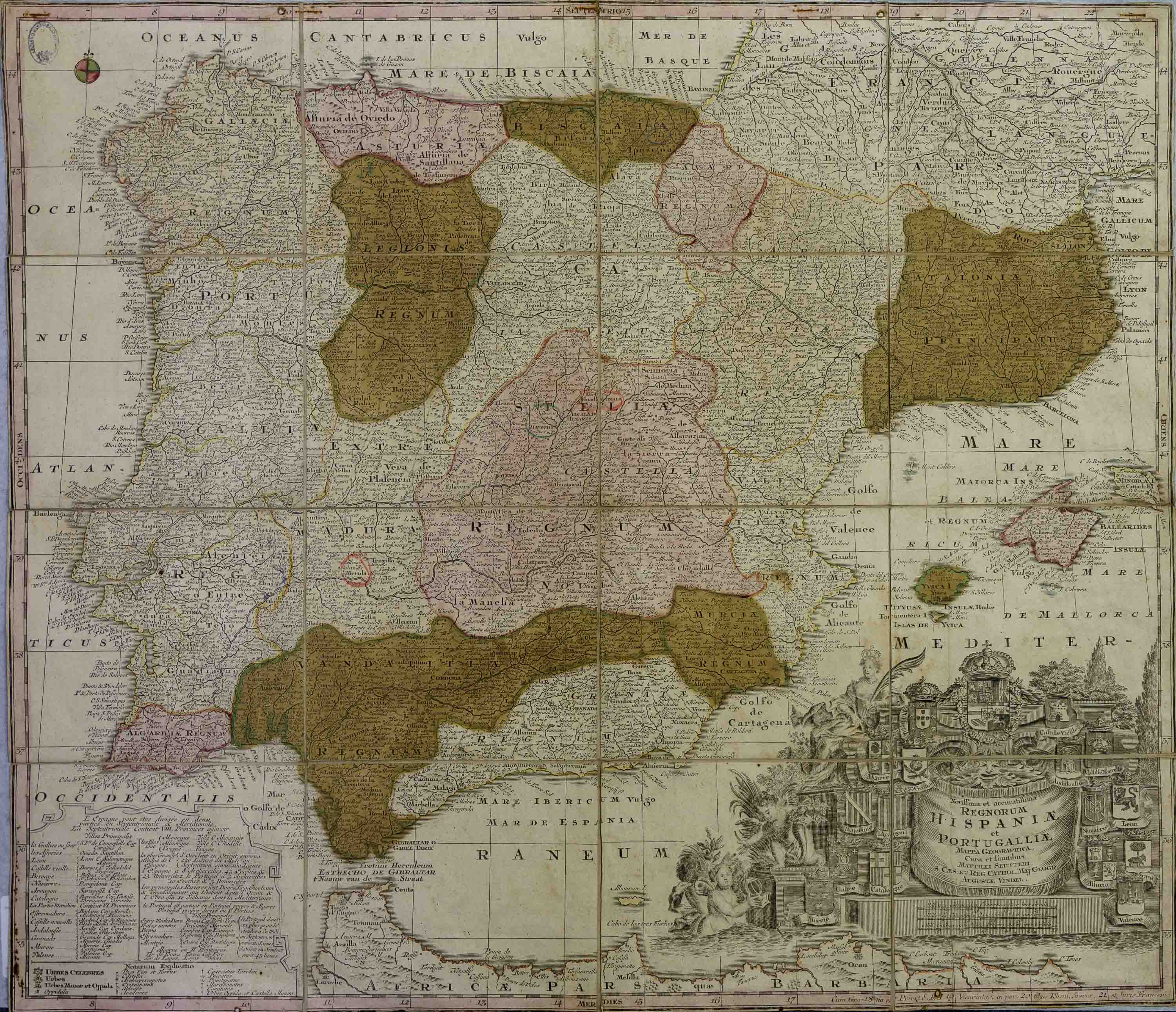 Novissima et Accuratissima Regnorum Hispaniae et Portugalliae Mappa Geographica