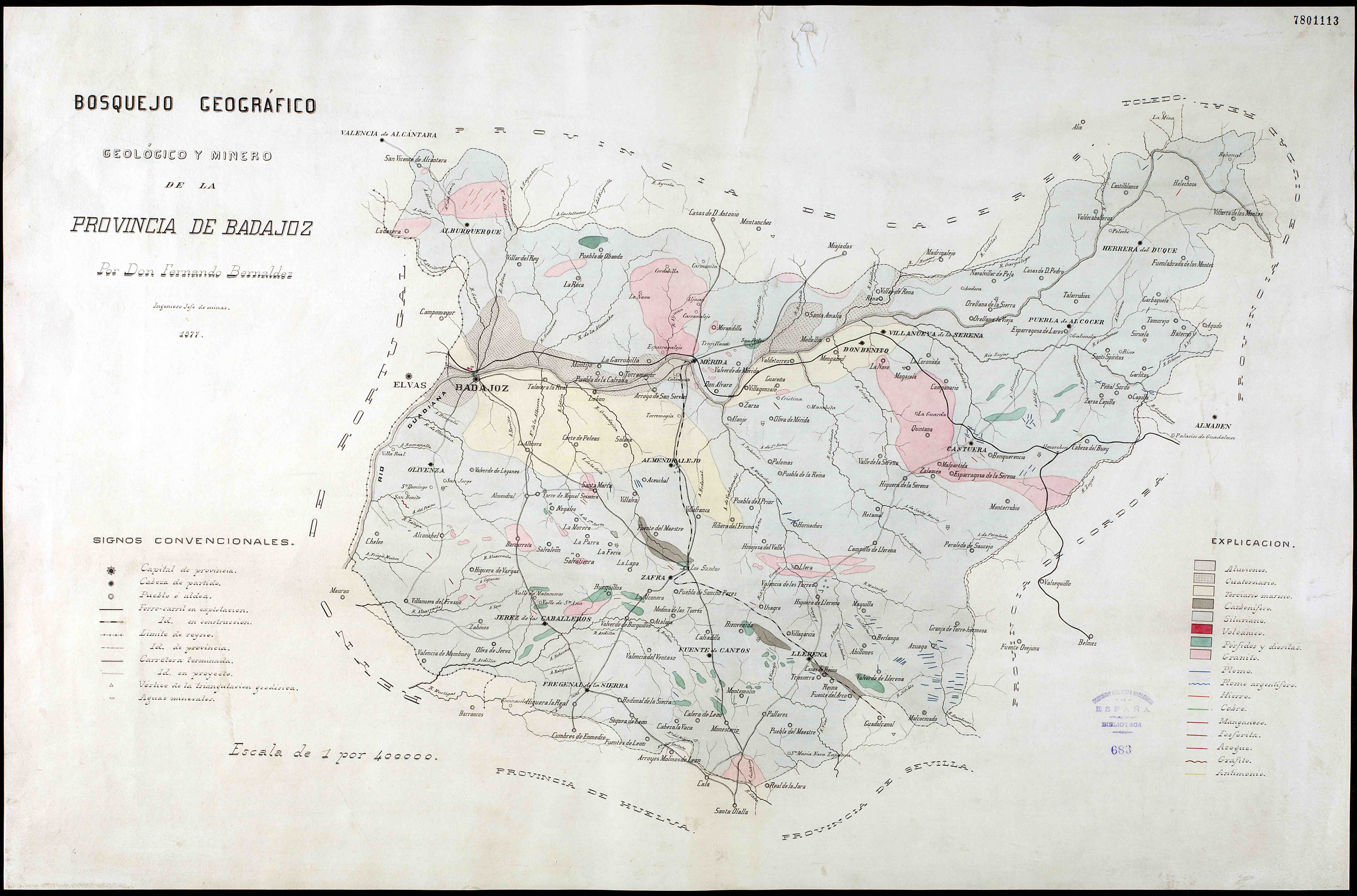 Bosquejo geográfico, geológico y minero de la provincia de Badajoz