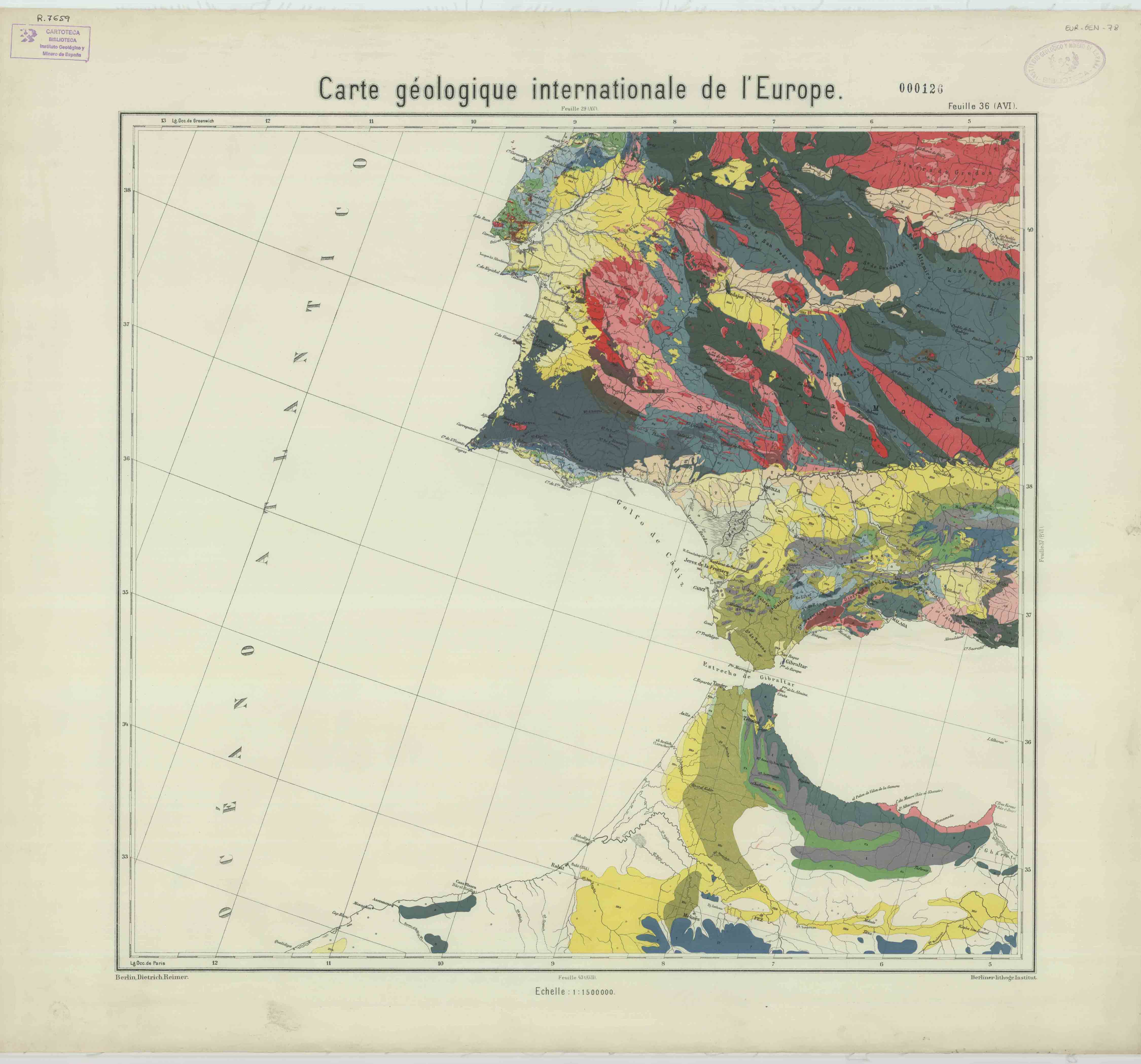 Carte Géologique internationale de L`Europe