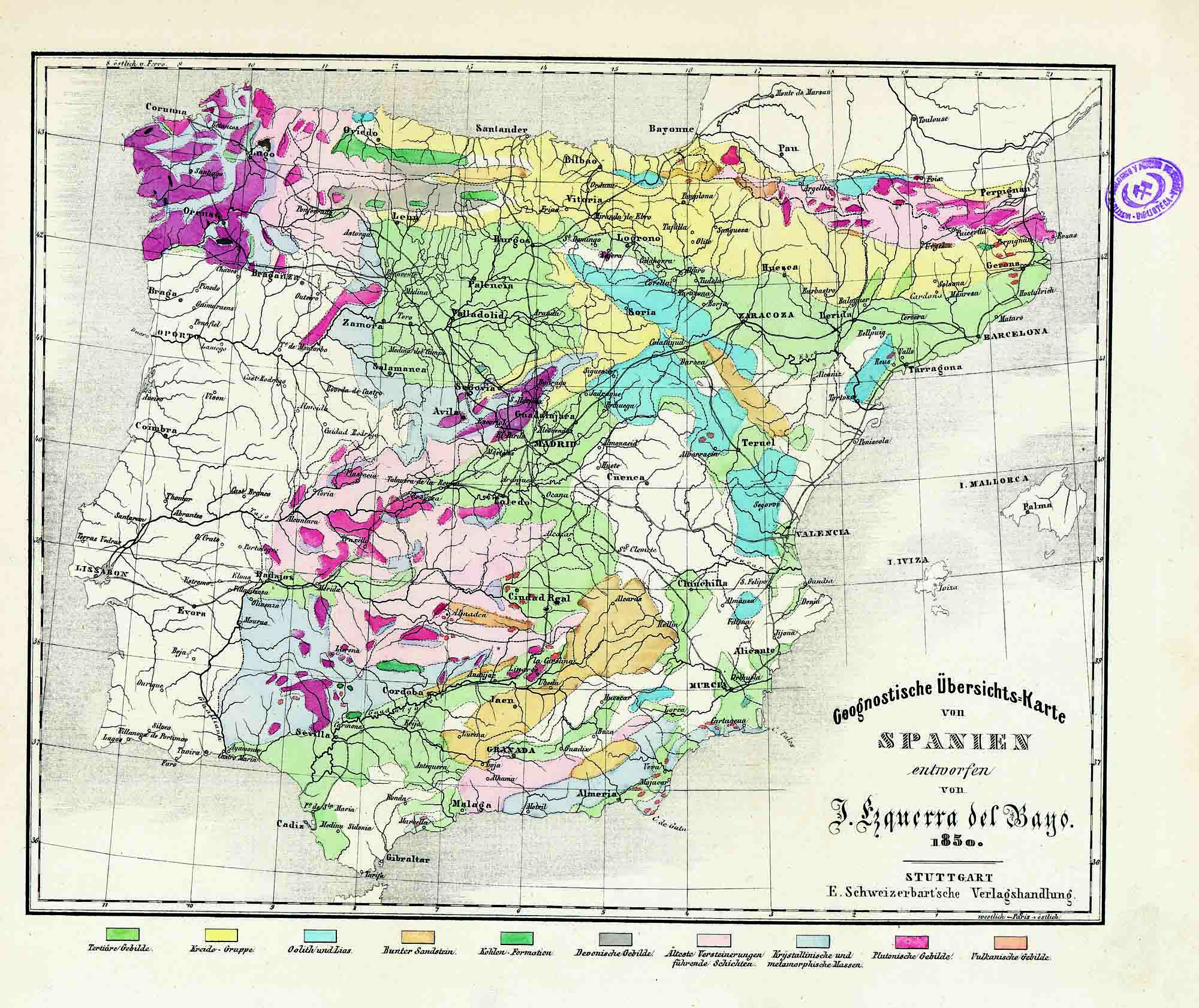 Geognostische Übersichtskarte von Spanien