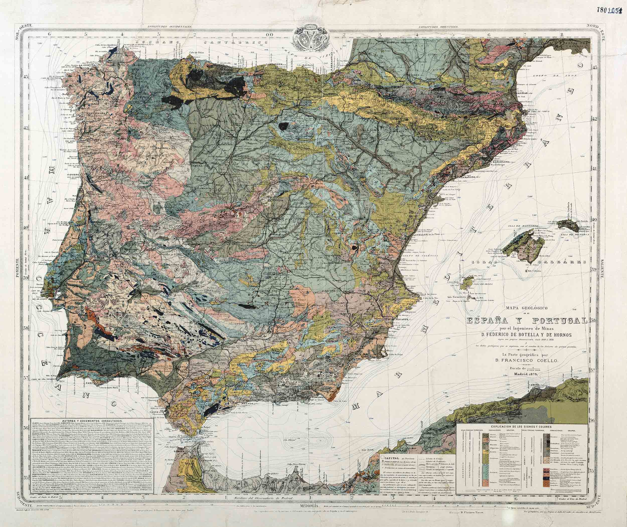 Mapa geológico de España y Portugal