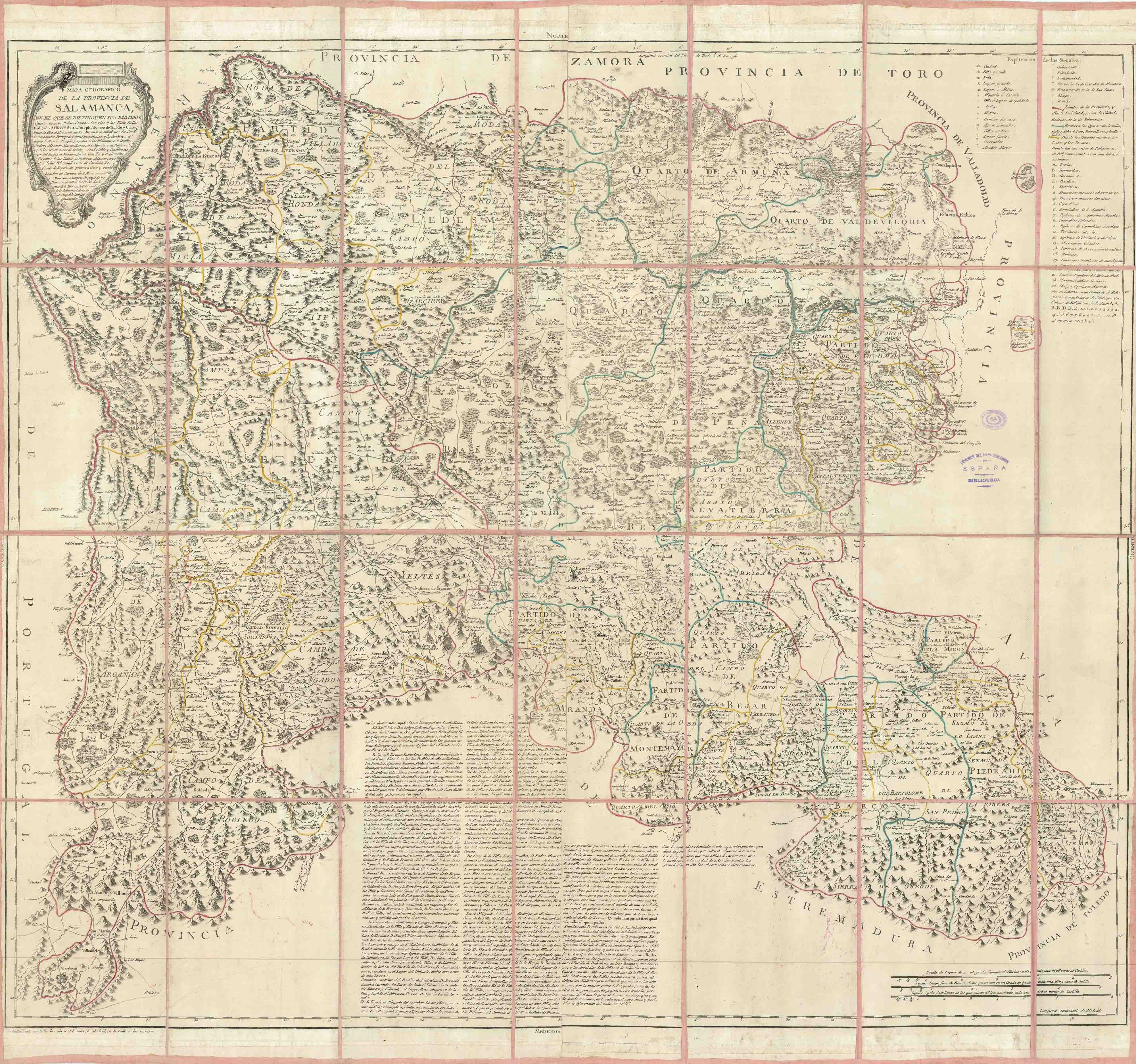 Mapa geografico de la Provincia de Salamanca...