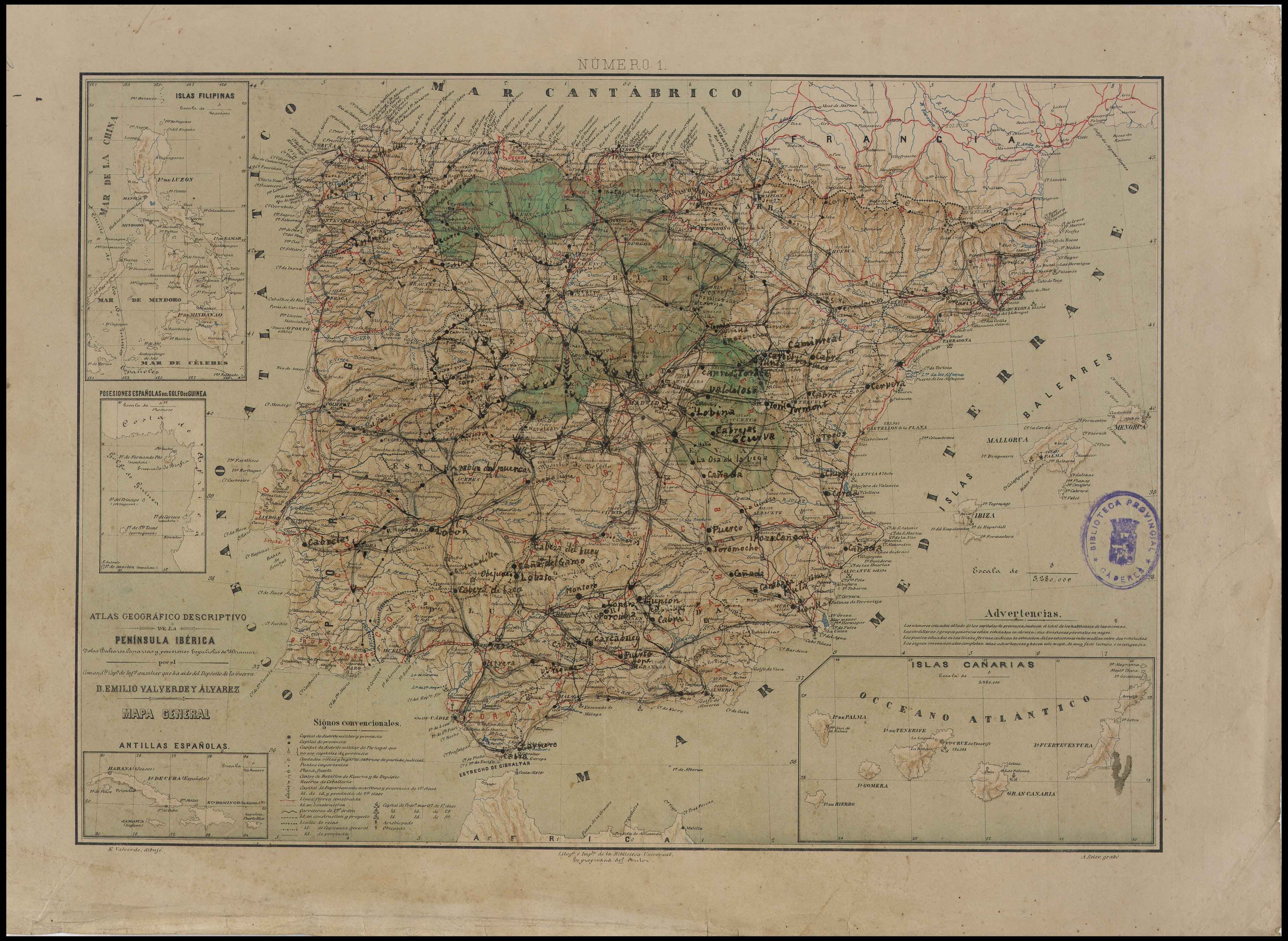 Atlas geográfico descriptivo de la Península Ibérica...