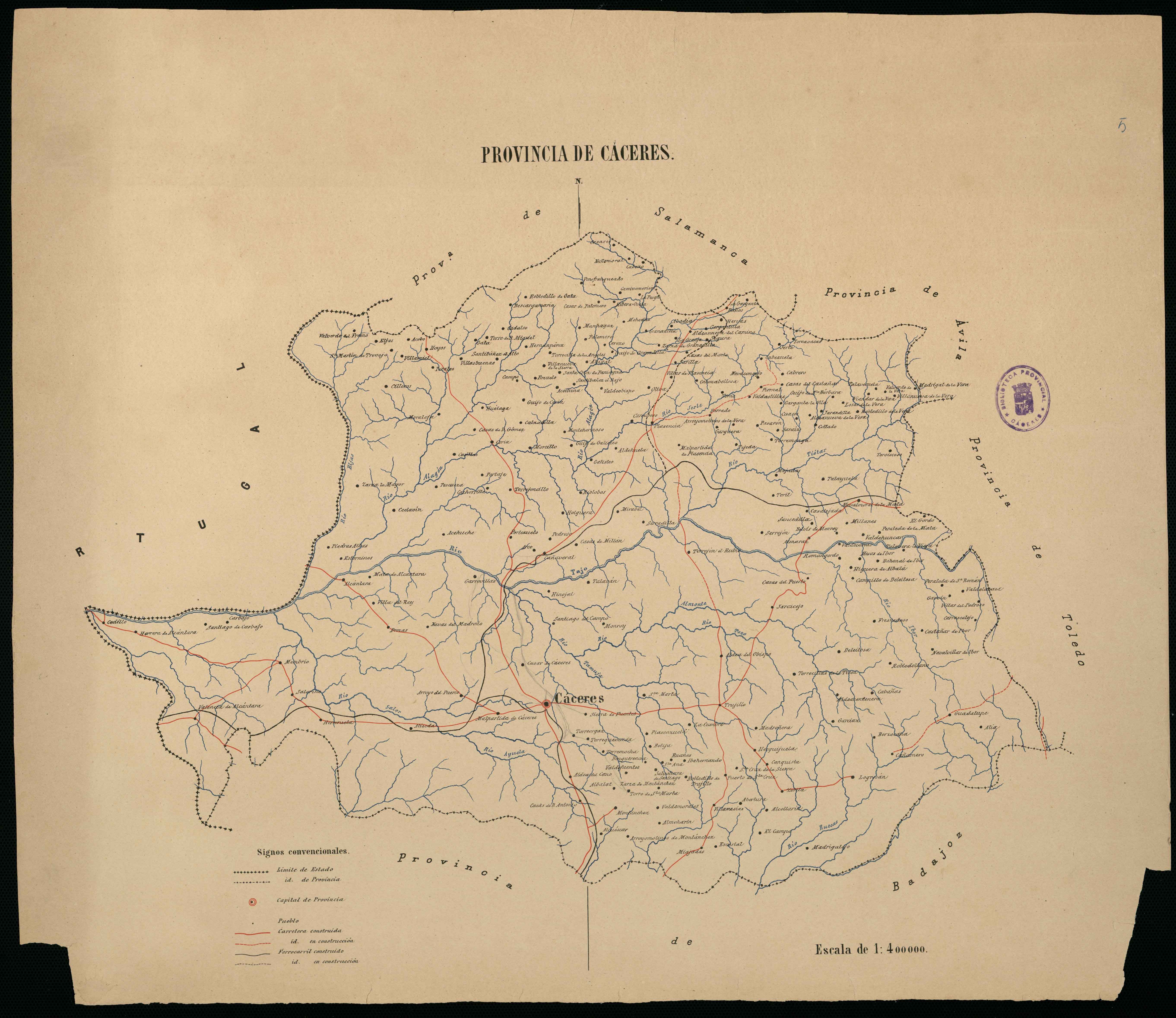 Provincia de Cáceres : mapa general