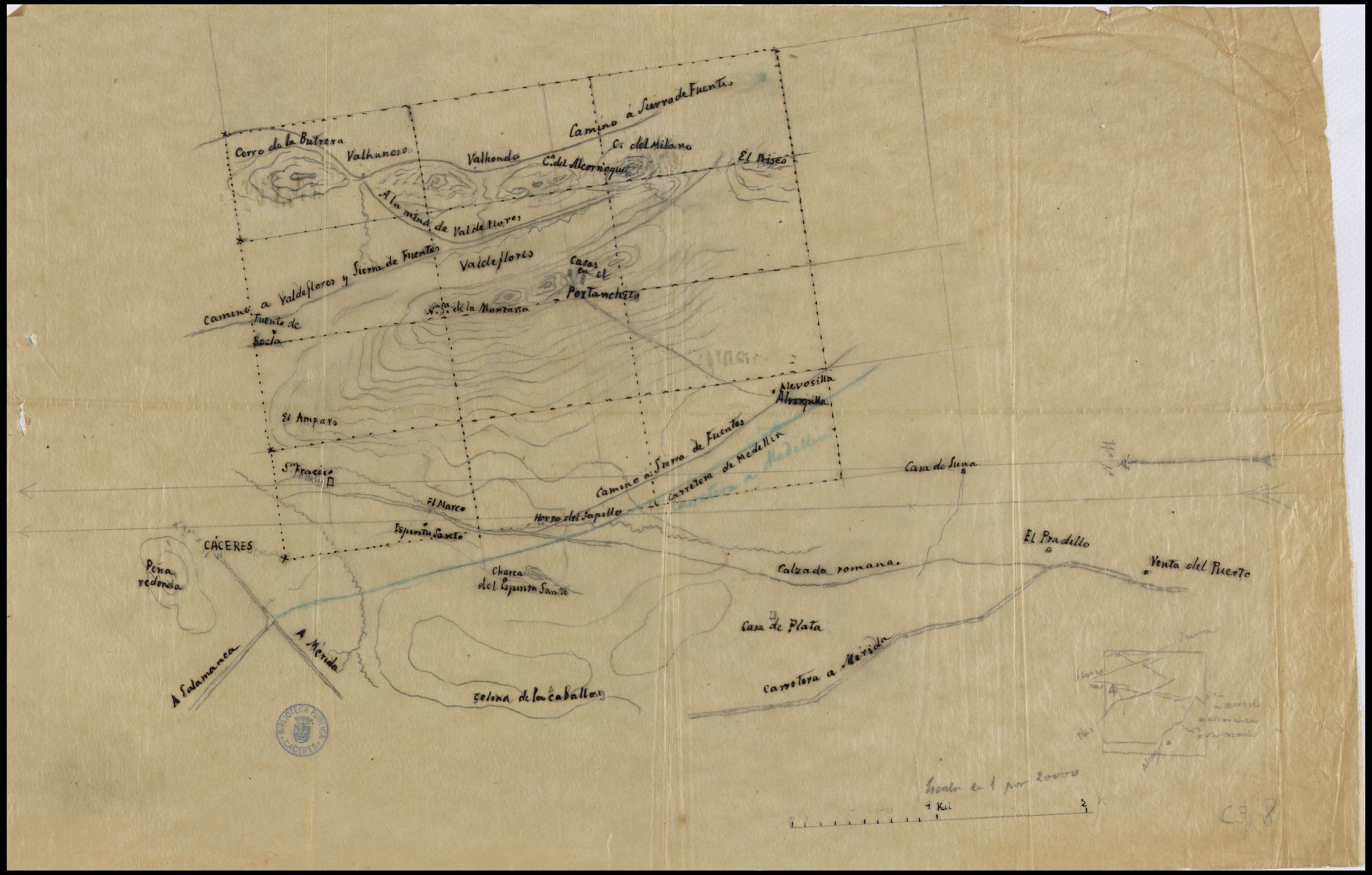 [Mapa de Cáceres y cercanías]