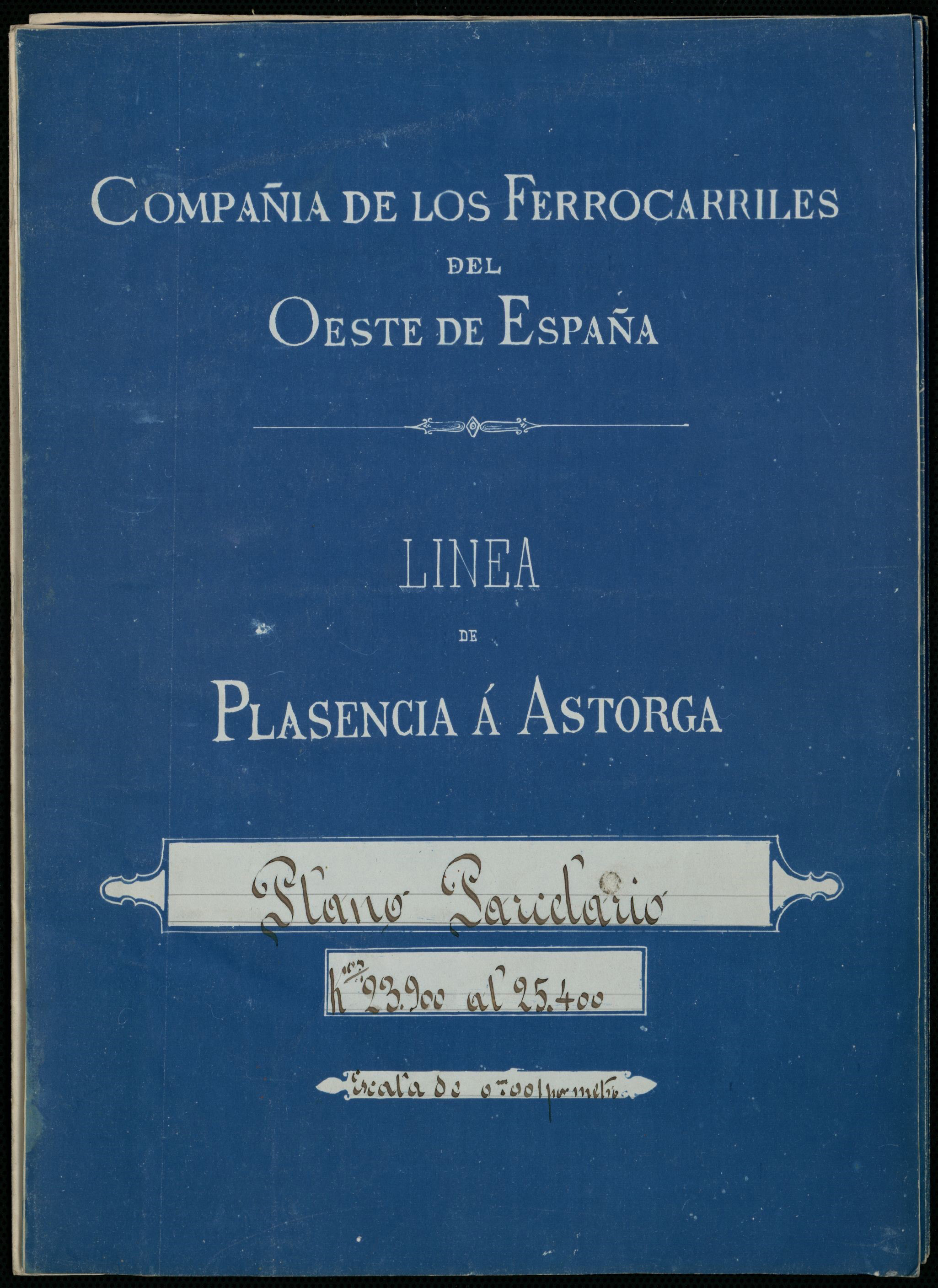 Línea de Plasencia á [sic] Astorga : plano parcelario Km. nº 23.900 al 25.400