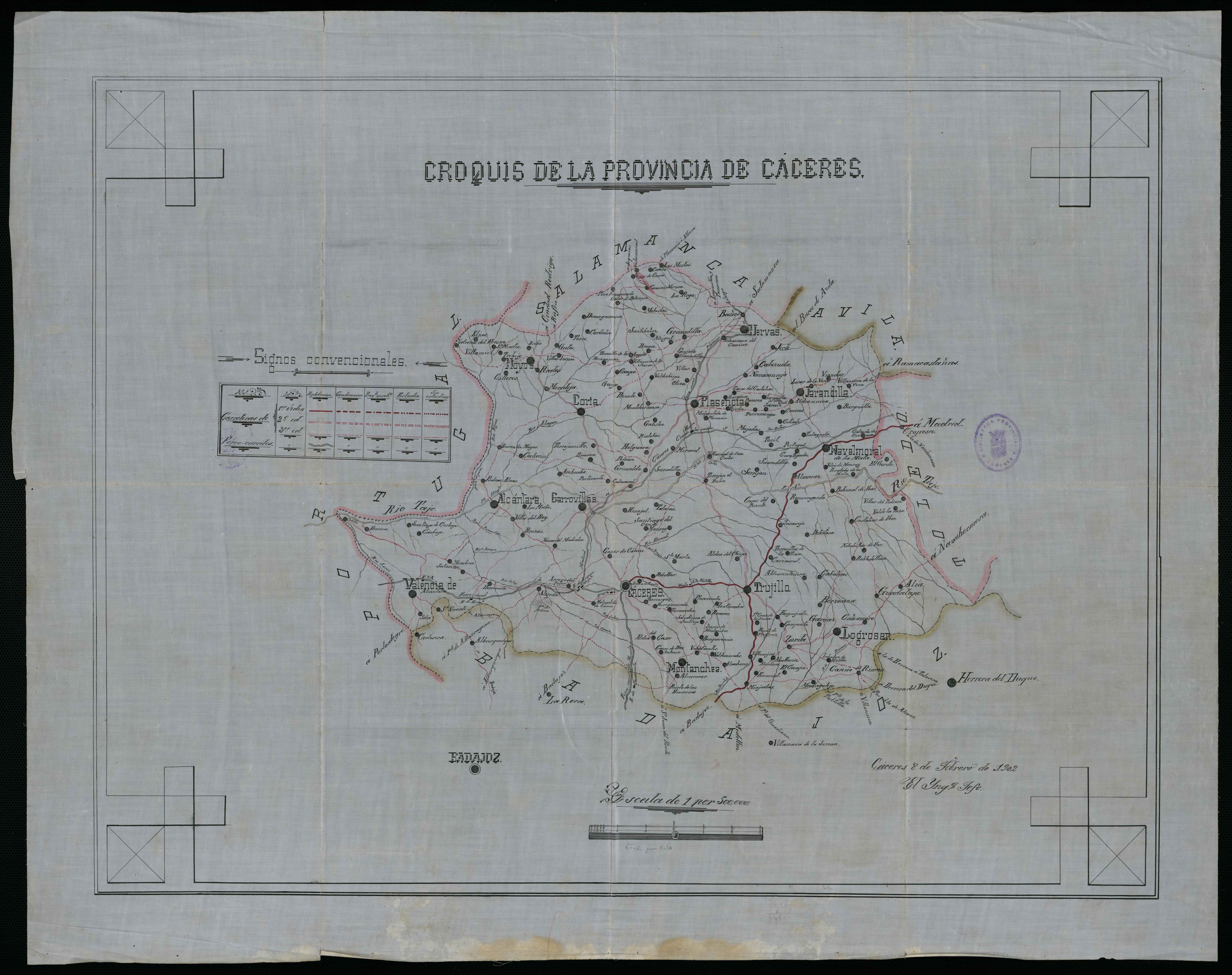 Croquis de la provincia de Cáceres