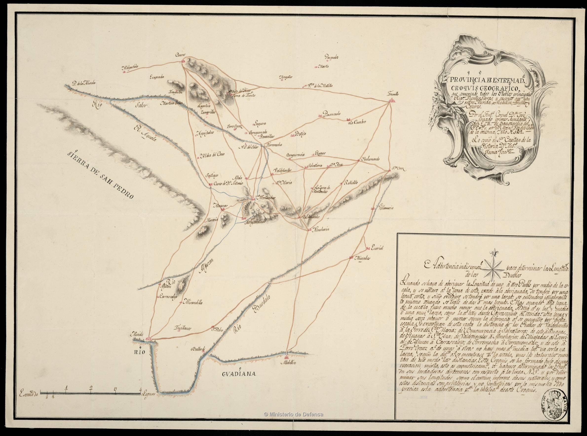 Croquis geográfico que comprende todos los pueblos principales [...]