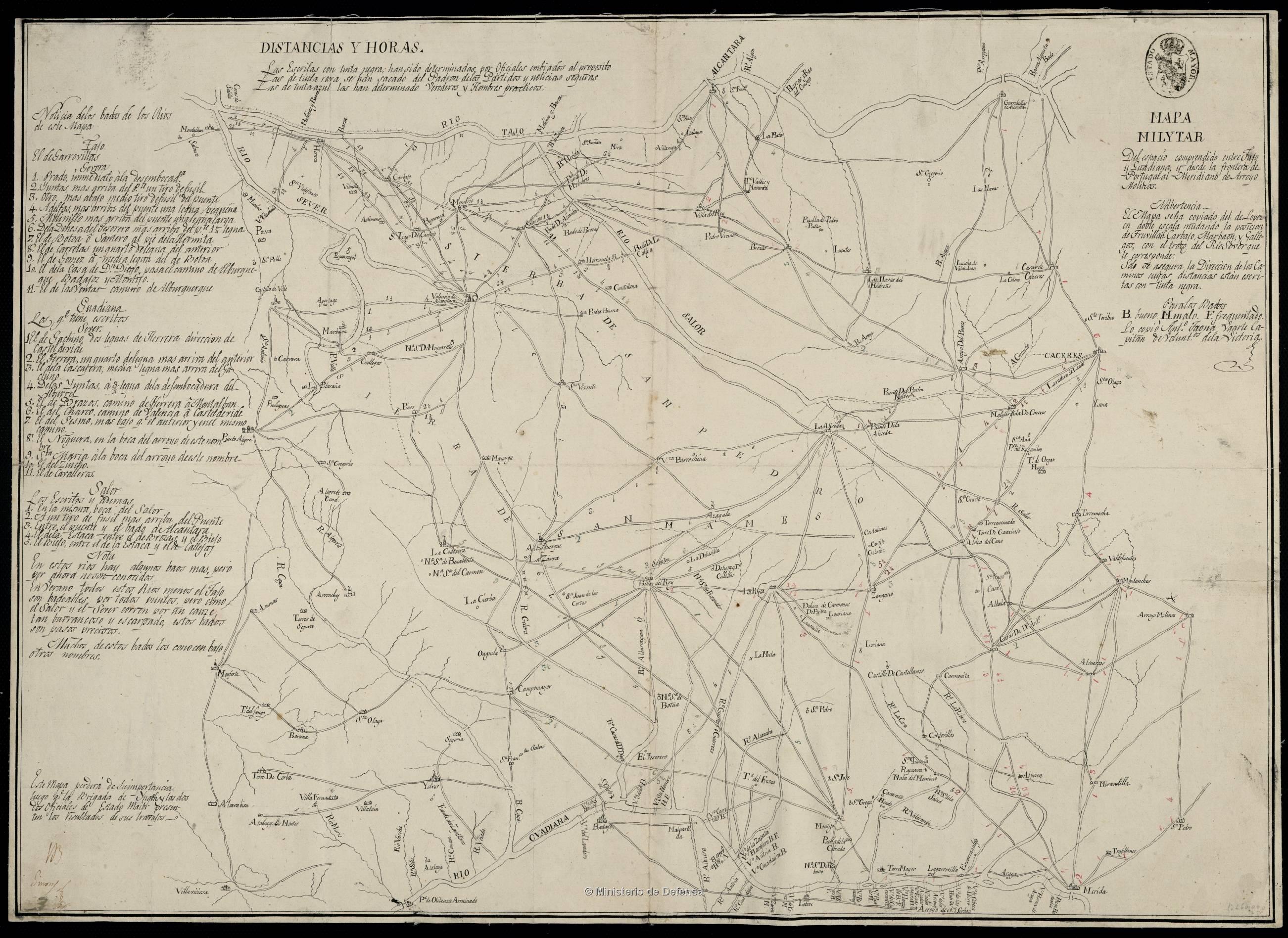 Mapa militar del espacio comprendido entre Tajo y Guadiana [...]