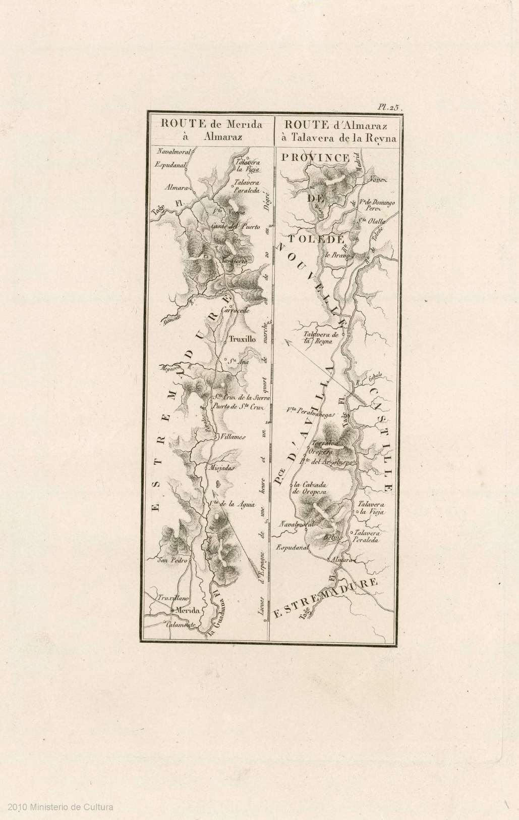 Route de Badajos à Seville ‎: [carte d`itineraires]