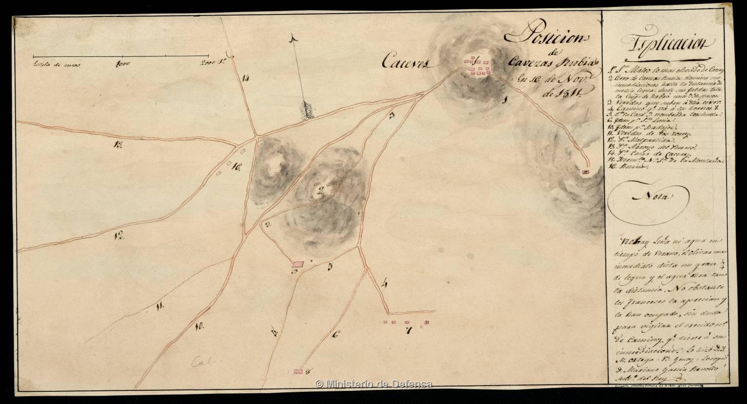 Posicion de Cavezas Rubias : En 16 de Nove. de 1811