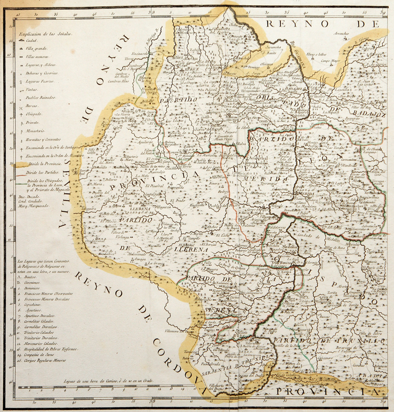 Mapa de la Provincia de Estremadura...