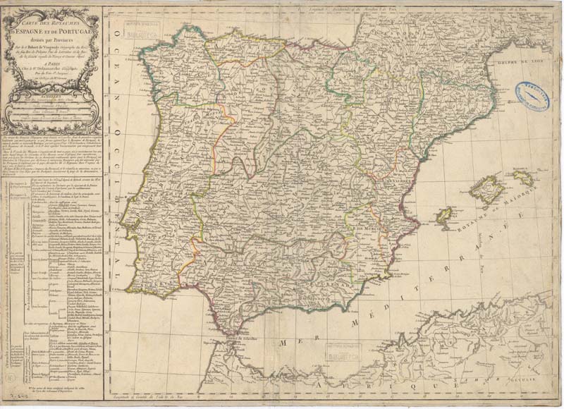 Carte des Royaumes d`Espagne et de Portugal