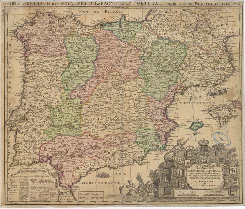 Carte generale des Royaumes d`Espagne & C. de Portugal