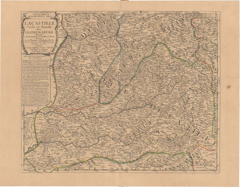 La Castille Vieille et Nouvelle avec L`Estremadure divisé en Estremadure de Castille et de Leon