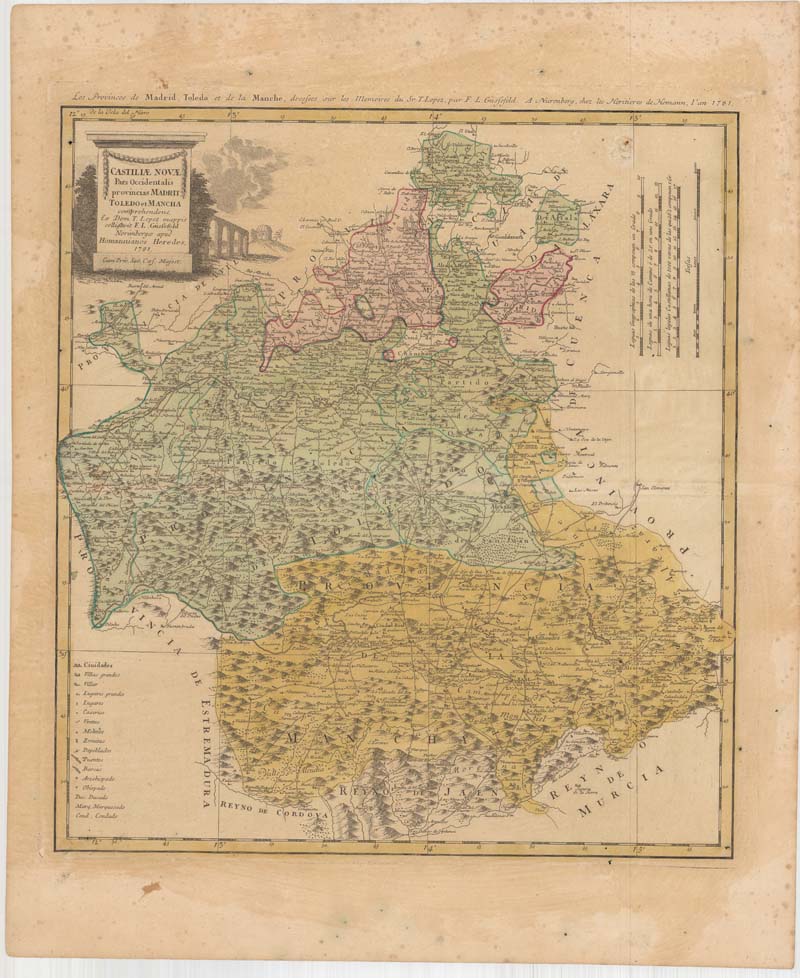 Castillae Nova : Pars occidentalis provincias Madrit, Toledo et Mancha [...]