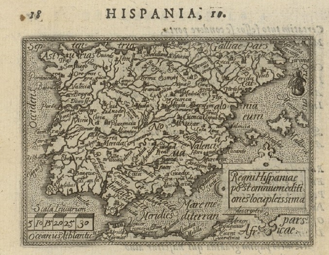 Hispania : Regni Hispaniae post Omnium editiones locuple[ti]ssima descriptio