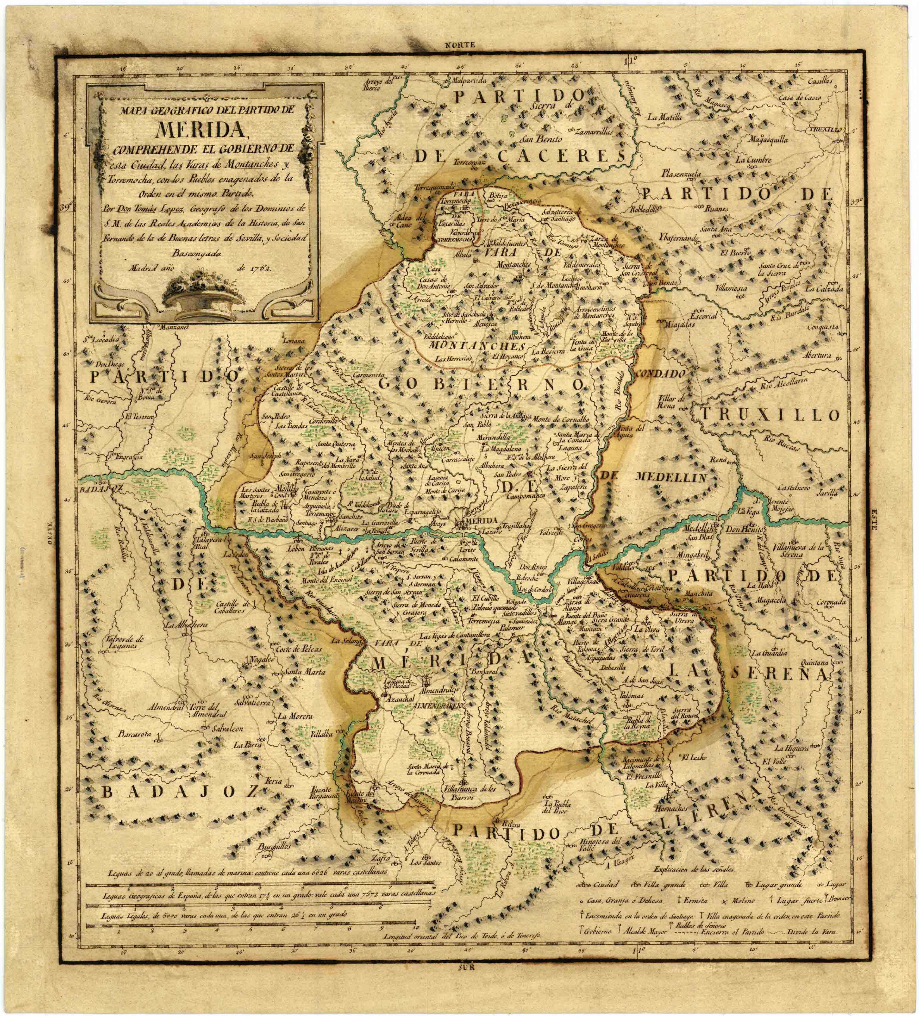 Mapa geografico del partido de Merida comprehende el Gobierno de esta Ciudad [...]