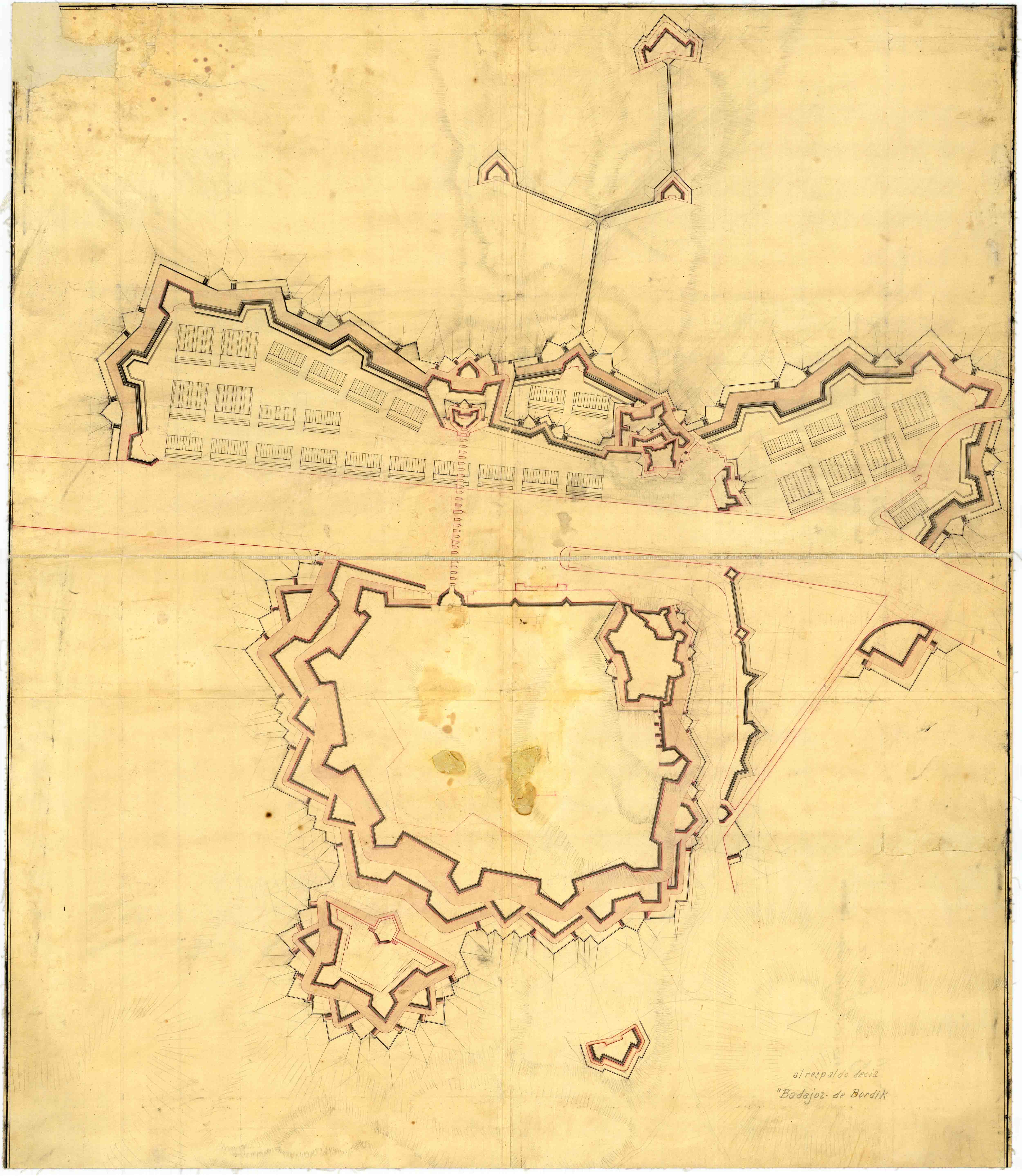 Plano de las fortificaciones de Badajoz