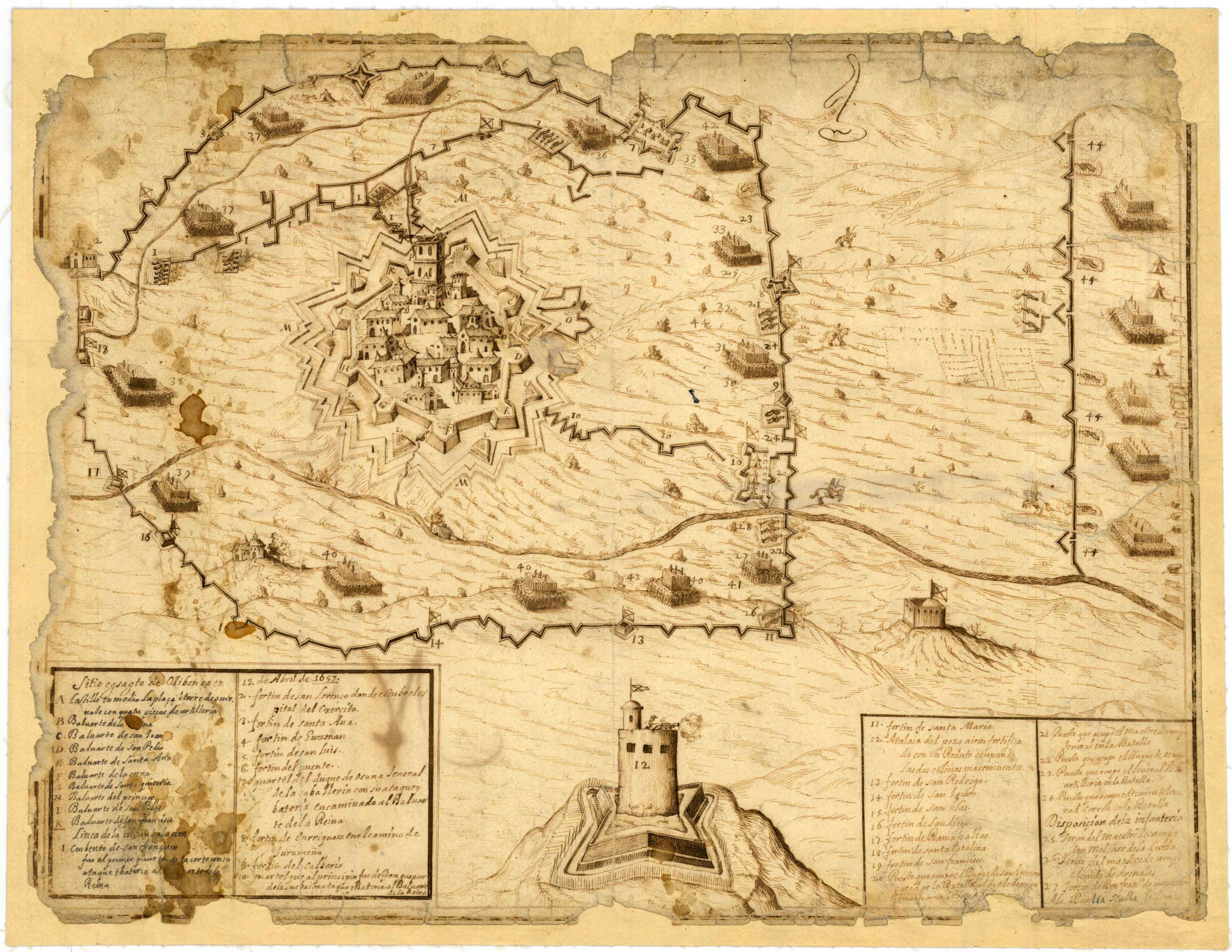 Sitio egsagto de Olibenca en 13 de Abril de 1657