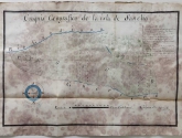 Croquis geográfico de la Isla de Sancho, situada entre el río Guadiana y el arroyo Guerrero