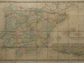 Mapa de los caminos reales y transversales de España y de Portugal con las nuevas divisiones...