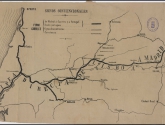 [Mapa de la línea directa de ferrocarril entre Lisboa-Madrid]