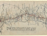 [Mapa de la calzada Vía de la Plata en el tramo entre Mérida y Baños de Montemayor]